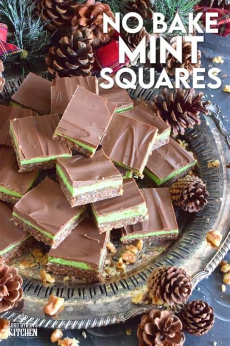 No Bake Mint Squares Lord Byrons Kitchen