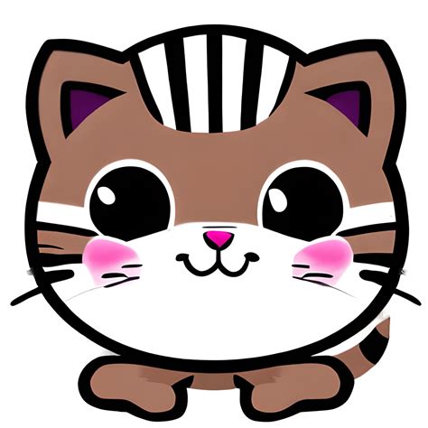 Smiling Light Brown And White Striped Kitty Kawaii Graphic · Creative