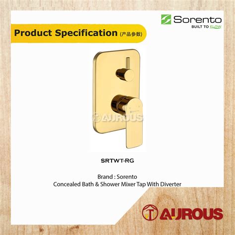 Sorento Bathroom Concealed Bath Shower Mixer Tap With Diverter Hot Cold Shower Tap