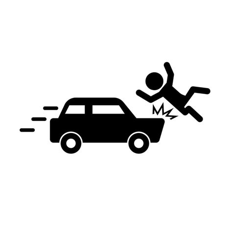 Car Accident Icon Pedestrian Accident Vector Vector Art At