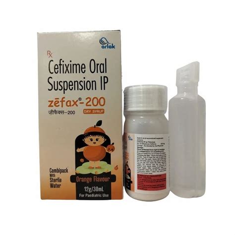 Cefixime 200 Mg Zefax 200 Dry Syrupwith Water At ₹ 199box Sector