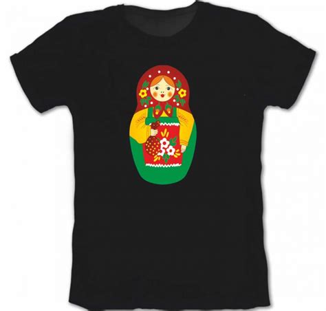 Футболка "Матрешка, зелен.сарафан, красн.платок", цвет чёрный размер L