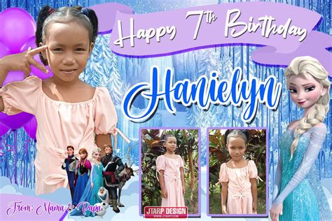 2x3 Happy 7th Birthday Hanielyn Frozen Theme Tarp