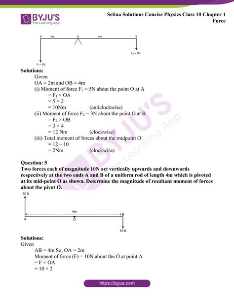 Selina Solutions Concise Physics Class 10 Chapter 1 Force Free Pdf