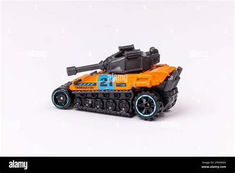 A Closeup Shot Of Hot Wheels Tanknator Toy Car Isolated On A White Background Stock Photo Alamy