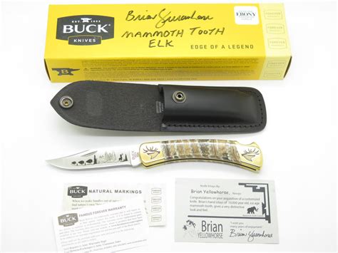 Custom Brian Yellowhorse Buck 110 Elk Scene Lockback Folding Hunter