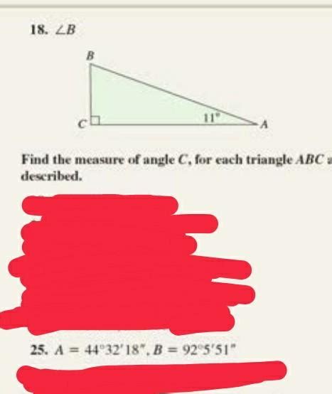 Solved 18 Lb Find The Measure Of Angle C For Each Triangle