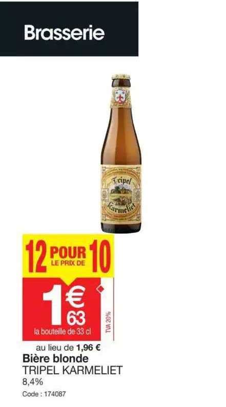Promo Bi Re Blonde Tripel Karmeliet Chez Promocash Icatalogue Fr
