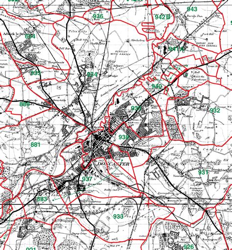 GENUKI: Map of Doncaster Parish, West Riding of Yorkshire, England, Yorkshire (West Riding)