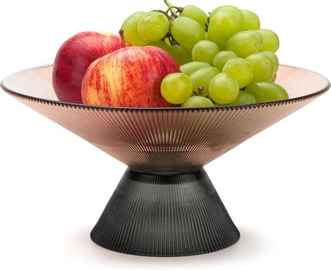 Cestativo Fruit Bowl For Kitchen Counter Glass Fruit Basket Pedestal Fruit Bowl Decorative