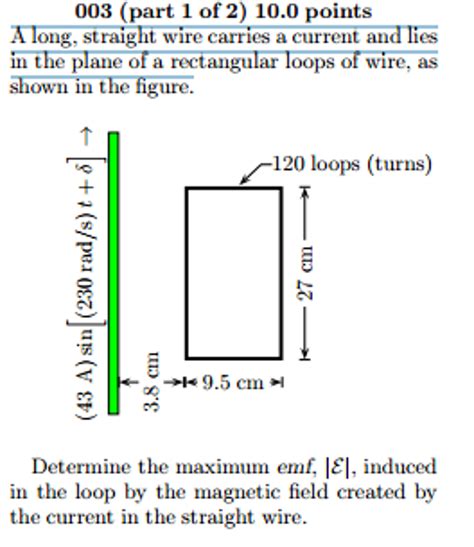 solved  long straight wire carries  current  lies  cheggcom