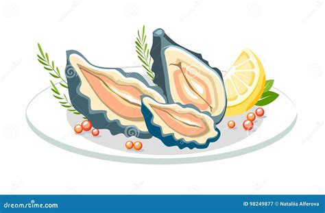 Oyster Sea Shellfish Sketch Pencil Drawing Set Vector Illustration