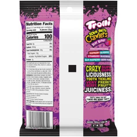 Trolli Very Berry Sour Brite Crawlers Gummi Candy 4 Oz Kroger