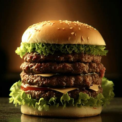 burger photo   lighting premium ai generated image