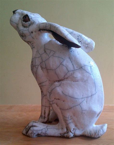 Ceramic Moon Gazing Hare Brian Andrew Bought In Lynton North Devon