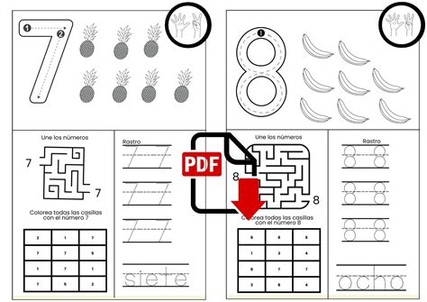 Grafomotricidad De Numeros Del 7 Al 10 Materiales Educativos Para