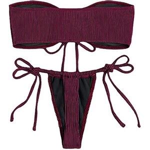 YOGALULU Set Mutande Costume Da Bagno Da Donna In Pezzi Bikini Con Anello All Americana E