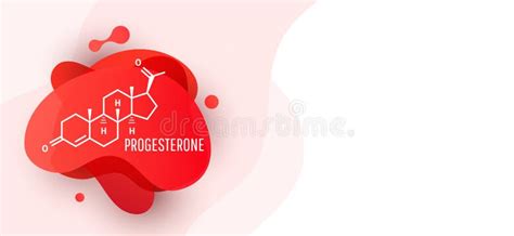 Progesterone Female Sex Hormone Skeletal Chemical Formula On White Background Vector