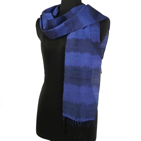 Scarf – Blue Black-B – Narda's Handwoven Arts & Craft