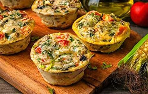 Muffins aux Légumes et oeufs avec Fromage de Chèvre et Fines Herbes de