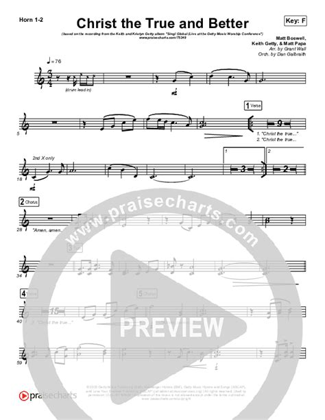 Christ The True And Better French Horn Sheet Music Pdf Keith Kristyn