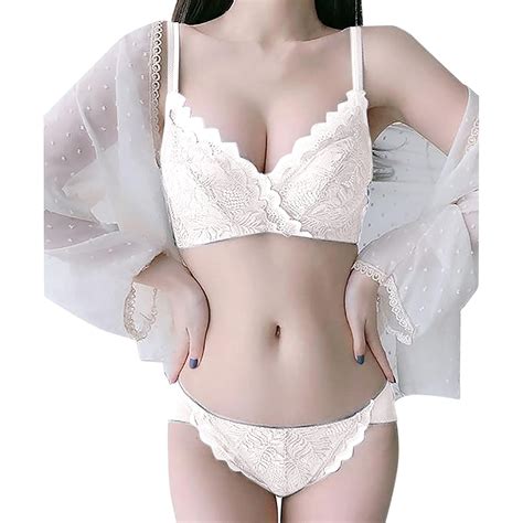 Ierhent Lace Bra Set Women S Bra And Panty 2 Piece Lingerie Set White S