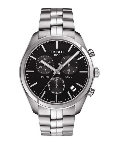 Tissot T Classic Pr 100 Chronograph Gents Watch With Black Dial