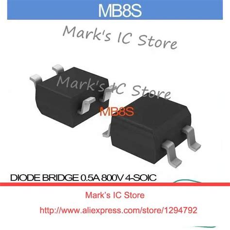 MB8S DIODE BRIDGE 0.5A 800V 4 SOIC MB8S 8 MB8 8S MB 8S|bridge ring ...