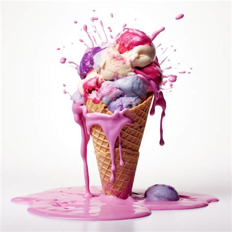 Premium Ai Image Melting Ice Cream On A White Background