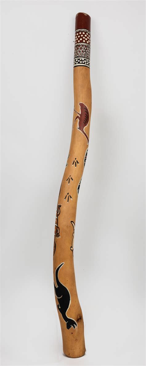 Lot A Hand Painted Digeridoo With Kangaroo Goanna Snake Turtle And