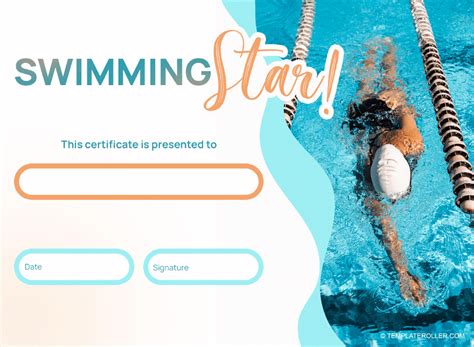 Free Swimming Certificate Templates Customize Download And Print Pdf