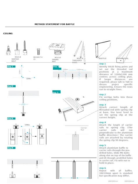 msds aluminium baffle installation guide  screw