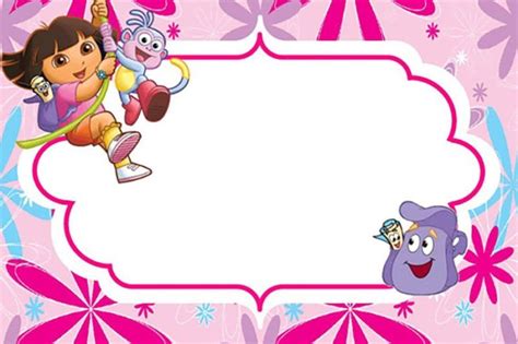 Printable Dora The Explorer Invitation Card Free Invitation Templates