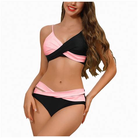 Hessimy Women S Cheeky Bikini Set 2 Piece Sexy String High Cut