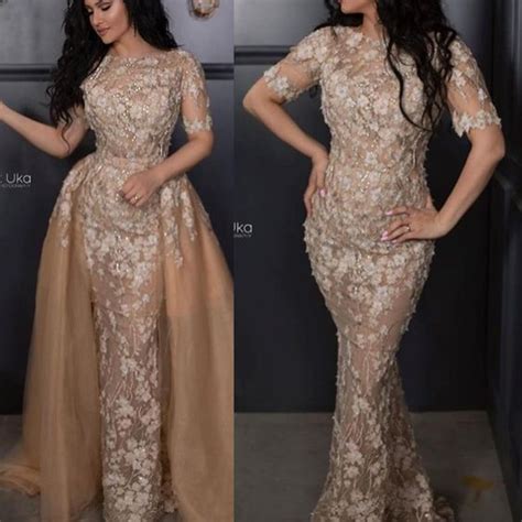 Us Superkimjo Champagne Evening Dresses With Detachable Skirt