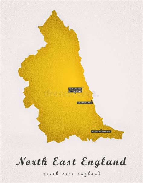 North East England UK Watercolor Map in Front of a White Background Stock Image - Image of ...