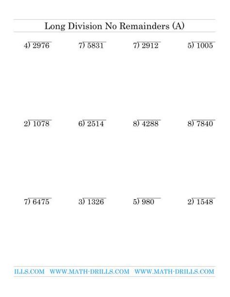 long division  remainders worksheet  divisonworksheetscom