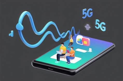 Mobile 5g Connection People With Smartphones Use High Speed Internet