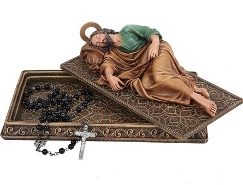 Amazon Bc Catholic Sleeping Saint Joseph Statue With Case Base