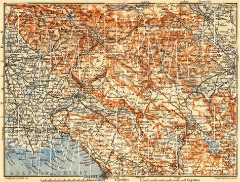 Old Map Of Austrian Littoral Österreichisches Küstenland In 1911 Buy