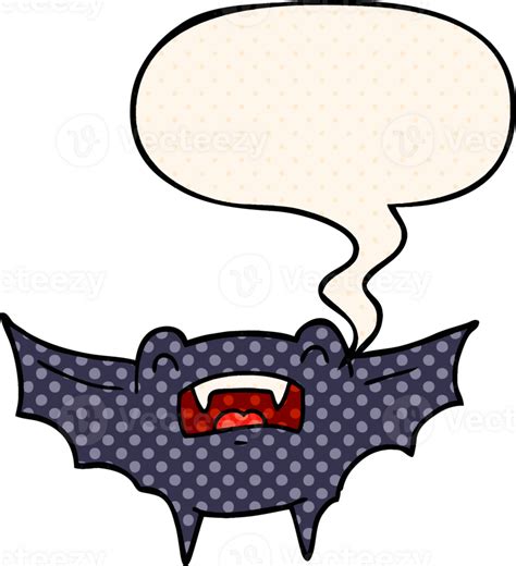 Cartoon Vampire Bat With Speech Bubble In Comic Book Style 44931765 Png