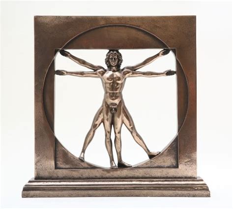 Buy Vitruvian Man By Leonardo Da Vinci Male Nude Figure Bronze Powder Cold Cast Resin Statue