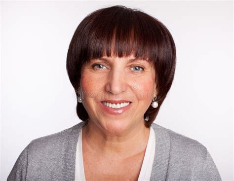 Beautiful Brunette Mature Woman Smiling 2 Stock Photo Image Of Alone