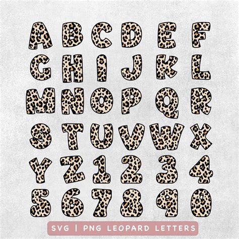 Leopard Alphabet Svg Leopard Font Png Leopard Font Svg Leopard Print