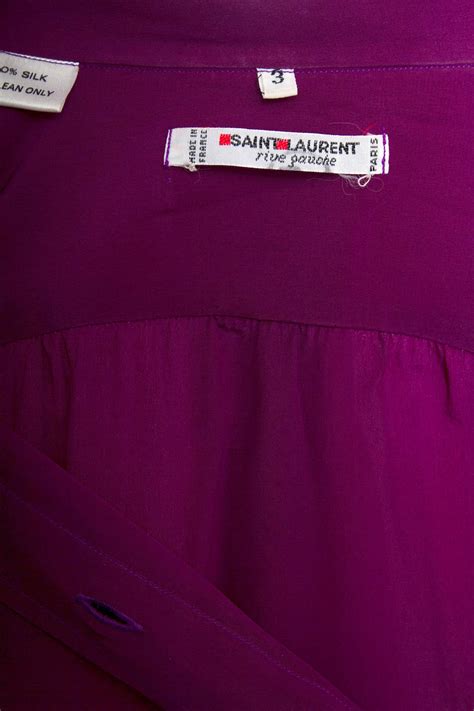 S Yves Saint Laurent Plum Pussy Bow Silk Blouse At StDibs
