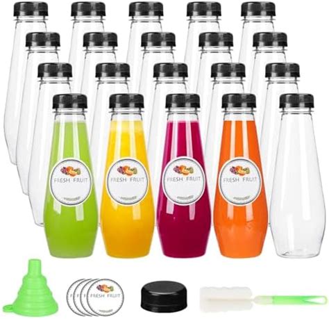 Amazon Moretoes 20pcs 12oz Plastic Bottles With Caps Empty Juice