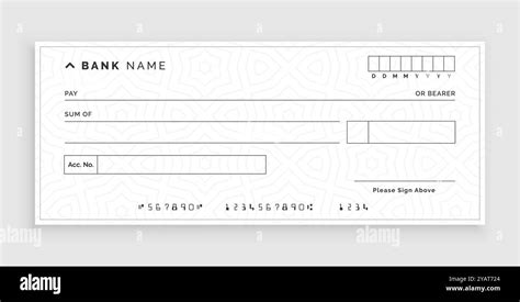 Simple Bank Check Cheque Voucher Template Vector Stock Vector Image