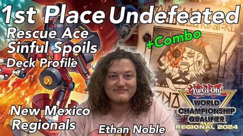 YU GI OH 1ST PLACE UNDEFEATED REGIONAL WINNER RESCUE ACE SINFUL