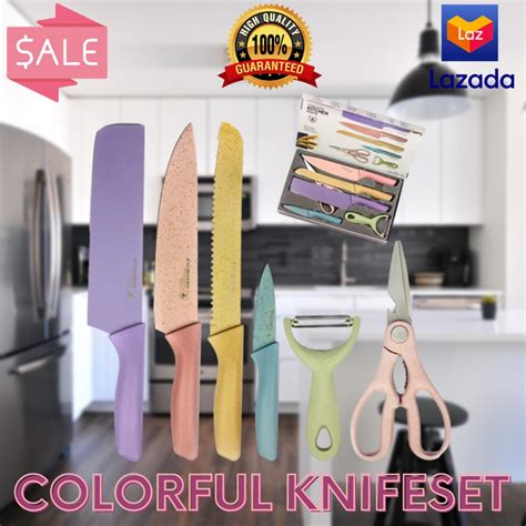 COLORFUL KNIFESET 6 In 1 Corrugated Kitchen Knife Pastel Knife Set 6pcs