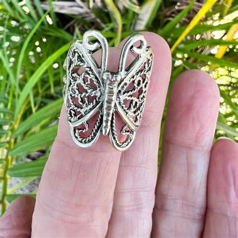 Silver Butterfly Rings Etsy